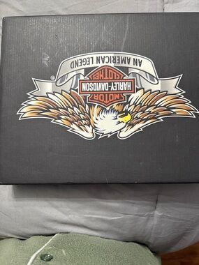 Harley-Davidson Black Box with Eagle and Orange Accents